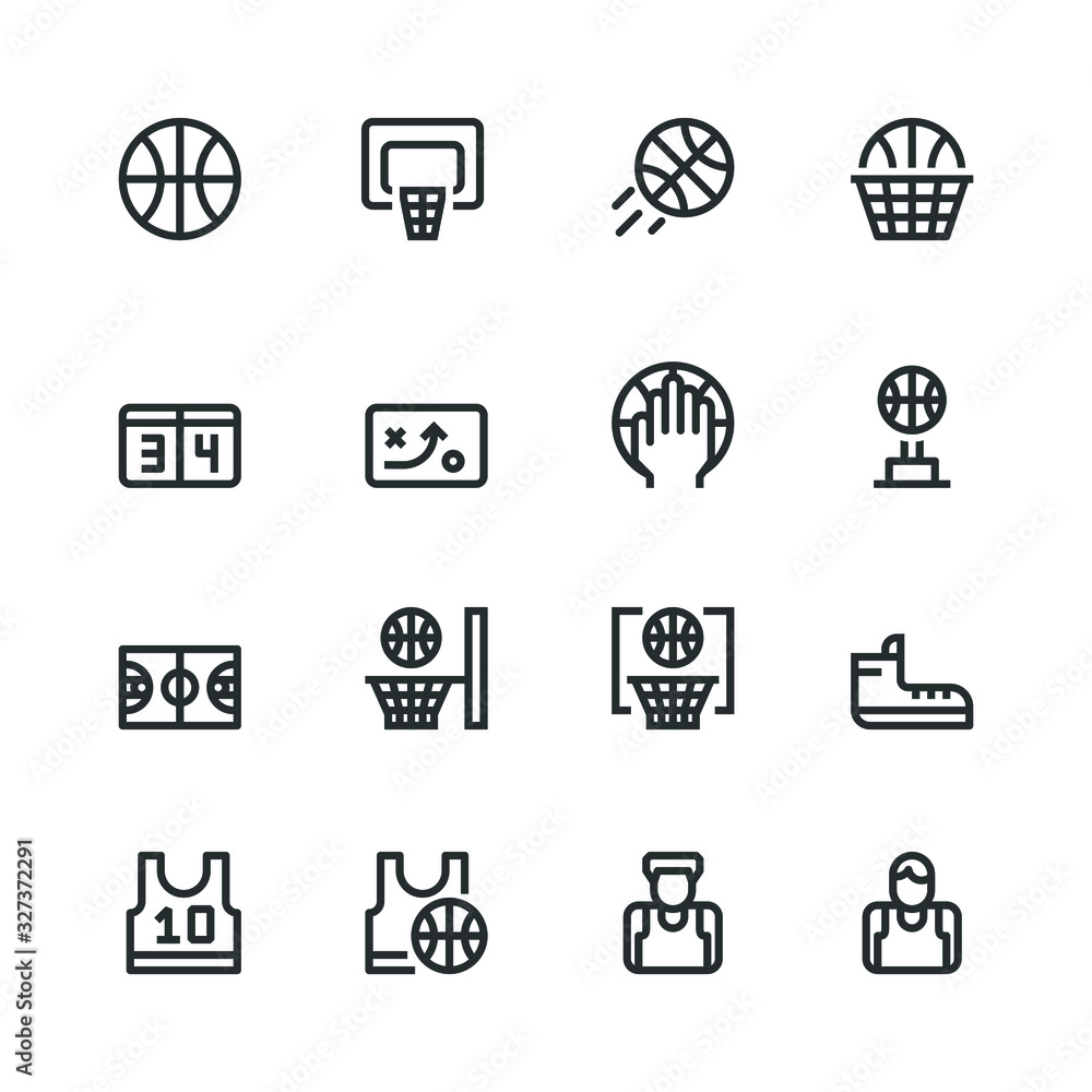 Basketball Icons set vector illustration Basketball Icons set vector illustration