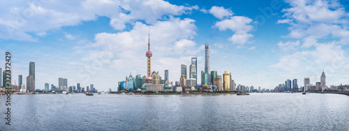 Panorama landscape of shanghai   with skyscrapers and skyline.