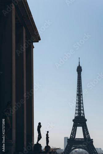 Travel concept. Eiffel Tower in Paris, France, tourism in Europe. Top Destinations in Europe. © YM studio