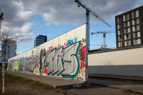 Canvas Print preserved original section of the Berlin wall