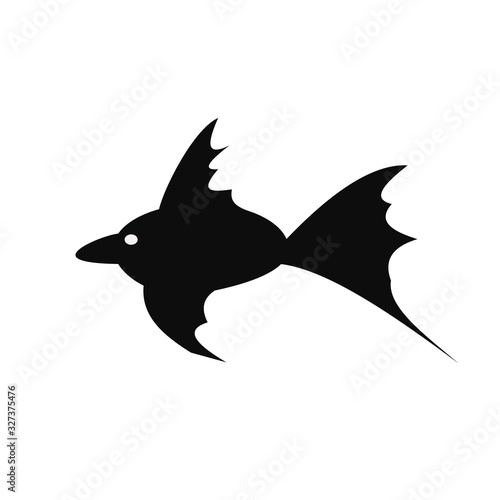 black flying fish with a white eye