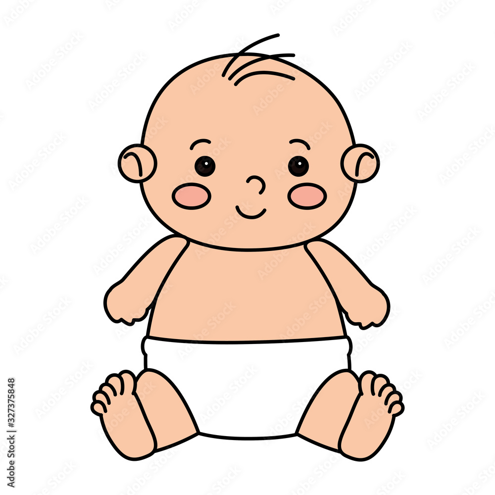 cute little baby boy isolated icon vector illustration design