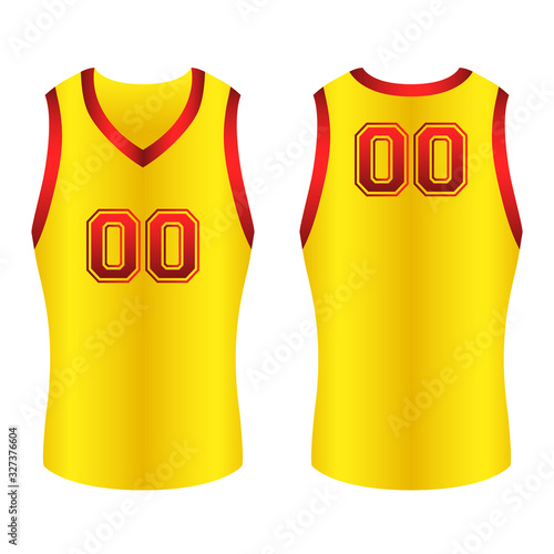 Red and Gold Golden Yellow Basketball Jersey Icon Illustration Graphic