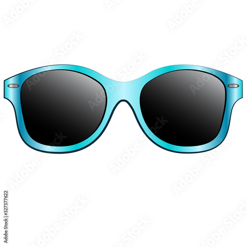 Blue Teal Sunglasses Icon Illustration Graphic