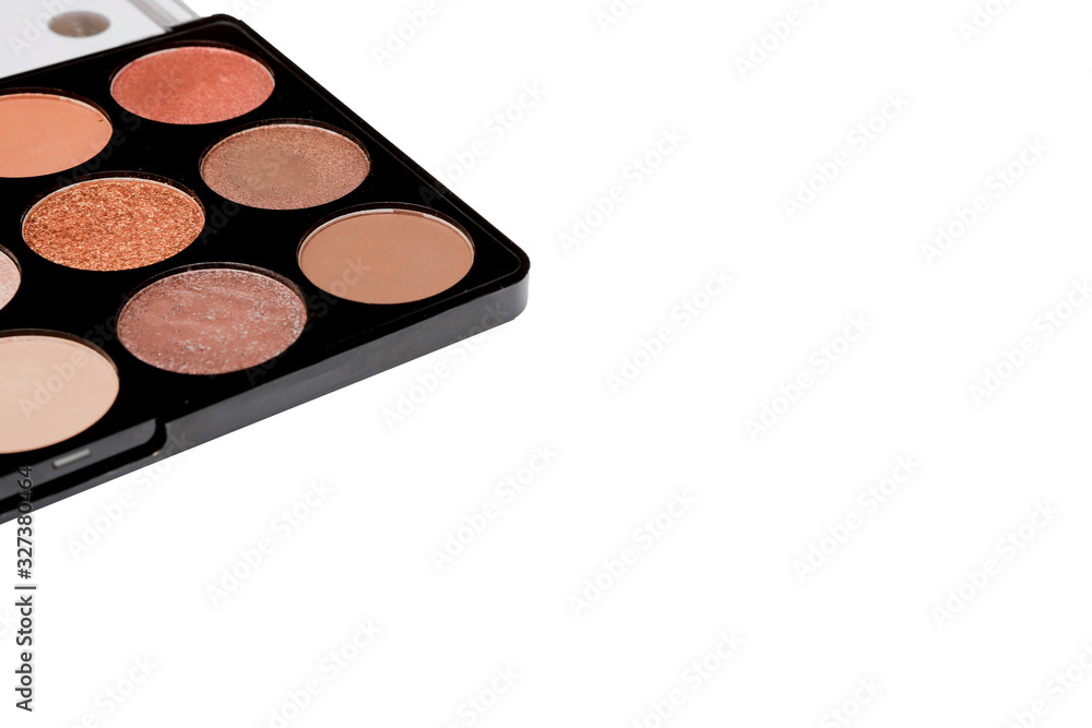 Make-up palette isolated on white background. top view Make-up palette isolated on white background. top view