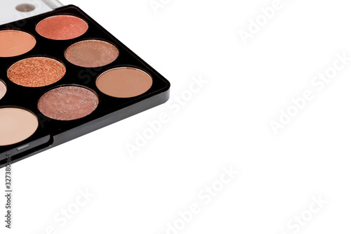 Make-up palette isolated on white background. top view