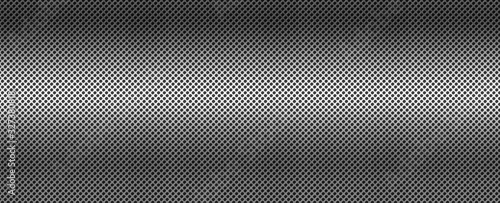 Silver brushed metal grid. Banner background texture