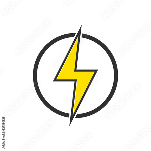Lightning bolt icon isolated on white background. Vector illustration. Free Download Lightning bolt icon isolated on white background. Vector illustration. - GFXLoad