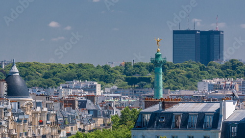 Panorama of Paris timelapse. View from Arab World Institute Institut du Monde Arabe building. France. © neiezhmakov