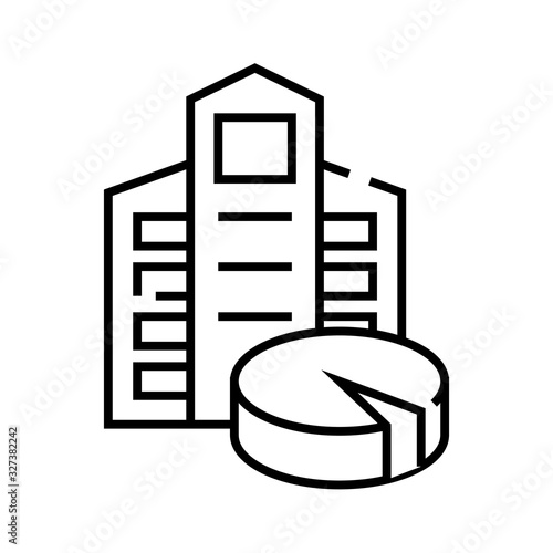 Shareholders dole line icon, concept sign, outline vector illustration, linear symbol.