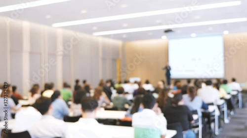 Concept Manager Leadership speech on stage seminar business conference meeting room blurred out of focus