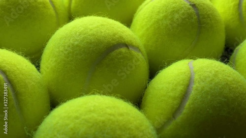 Rows and rows of tennis balls photo