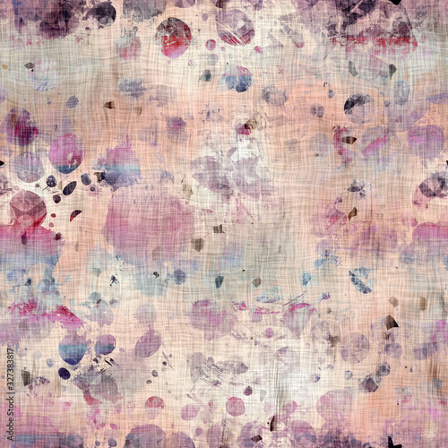 Seamless purple and peach ombre fade painterly watercolor wash speckle confetti pattern graphic design. Seamless repeat raster jpg pattern swatch.