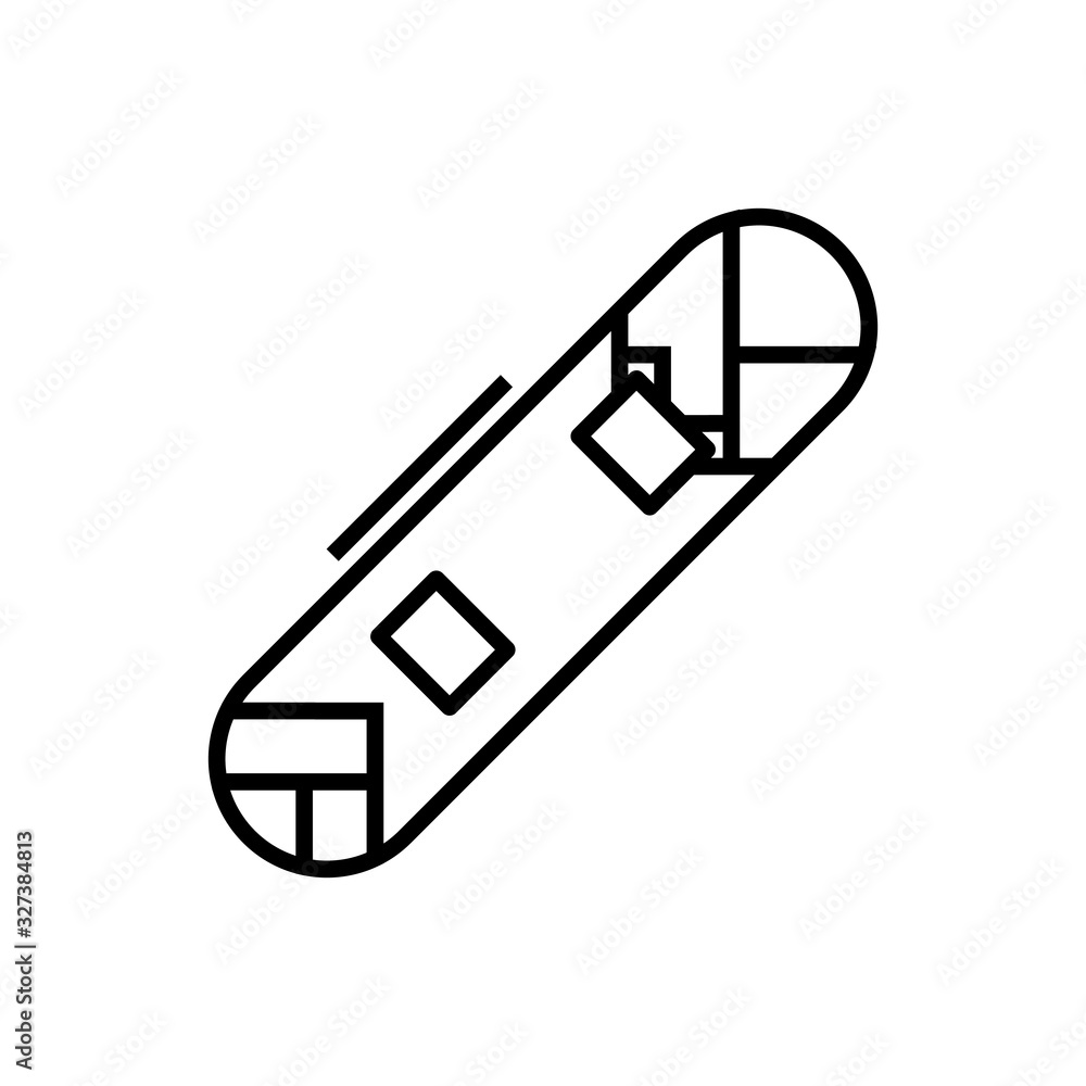 Snowboard line icon, concept sign, outline vector illustration, linear symbol. Snowboard line icon, concept sign, outline vector illustration, linear symbol.