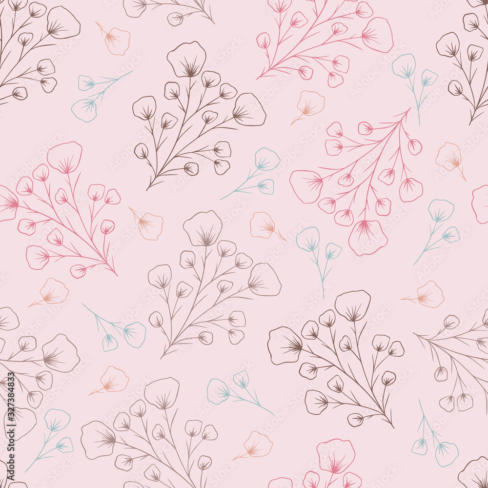 Seamless pattern with fantasy pink flowers for print, home decor, design. abstract background. Seamless pattern with fantasy pink flowers for print, home decor, design. abstract background.