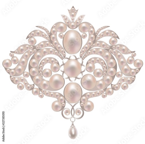brooch with pearls