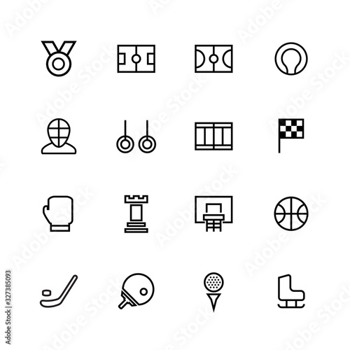 Sport line icon design set