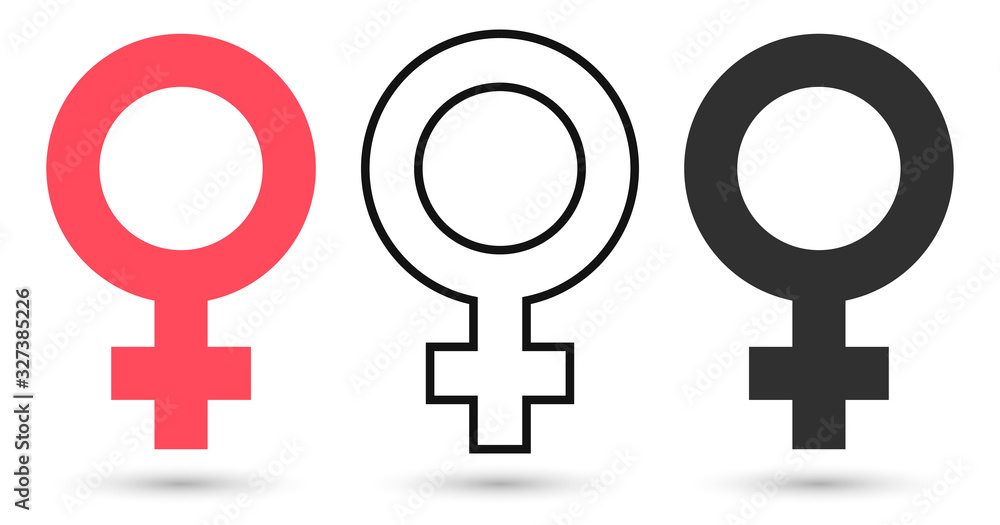 Obraz premium Female gender symbols, icons design template, vector illustration