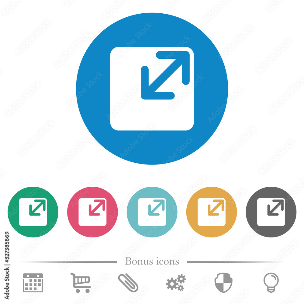 Resize window flat round icons Resize window flat round icons