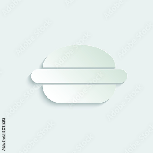 paper hamburger and burger icon. Fast food icon. 