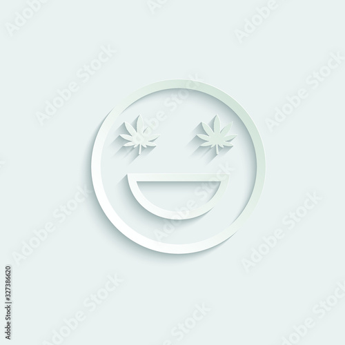 paper cannabis smile. marijuana  smiling face.  Medical cannabis. Legalization. 