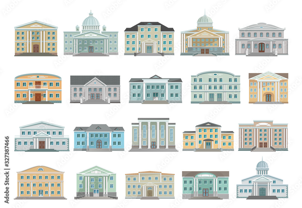 Building of government vector cartoon set icon. Isolated cartoon set icon architecture. Vector illustration building of government on white background .