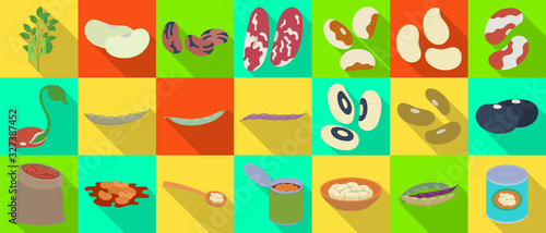 Bean of food vector illustration on white background .Isolated flat set icon soybean.Vector flat set icon bean of food.
