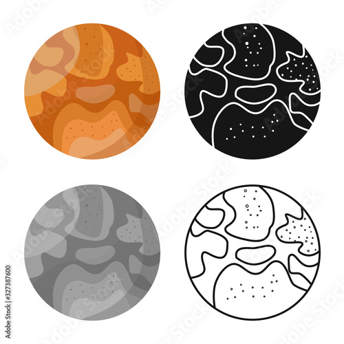 Vector illustration of venus and star icon. Web element of venus and sky stock vector illustration.