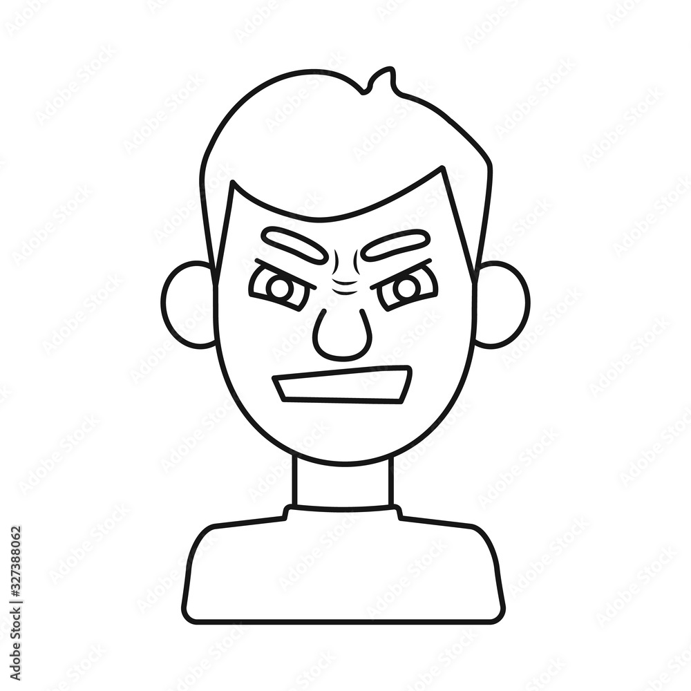 Vector illustration of guy and grimace logo. Collection of guy and hatred vector icon for stock. Vector illustration of guy and grimace logo. Collection of guy and hatred vector icon for stock.