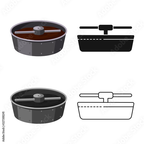 Vector design of coffee and roaster icon. Collection of coffee and machine vector icon for stock.