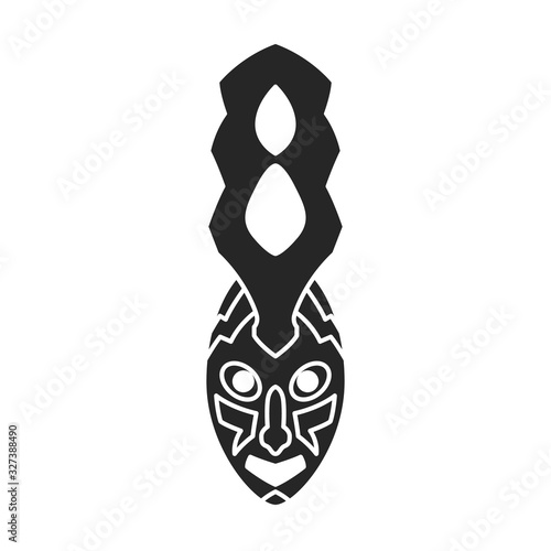 Tribal african mask vector icon.Black vector icon isolated on white background tribal african mask.