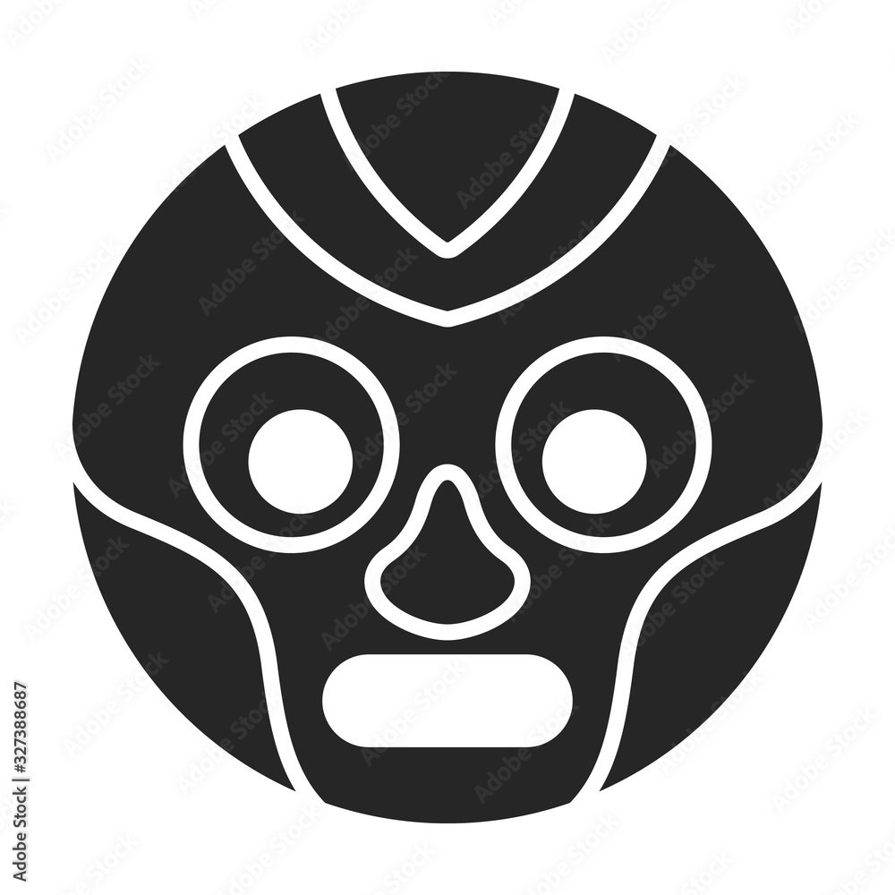 Fototapeta premium African mask vector icon.Black vector icon isolated on white background african mask.