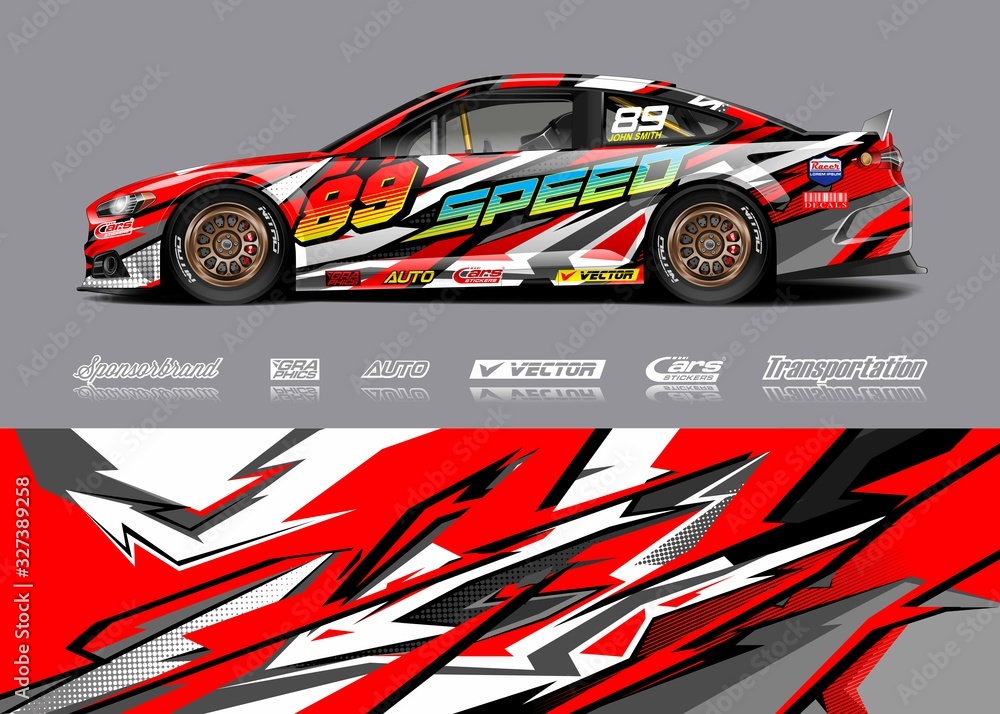 Sport car racing wrap design. vector design. Sport car racing wrap design. vector design.