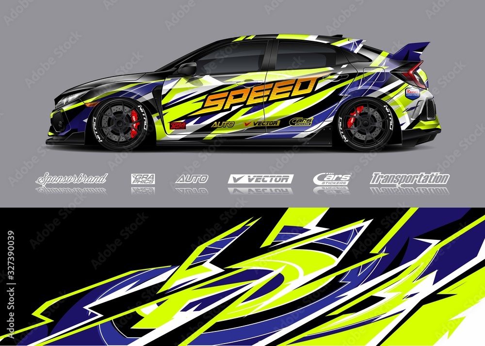 Sport car racing wrap design. vector design. Sport car racing wrap design. vector design.