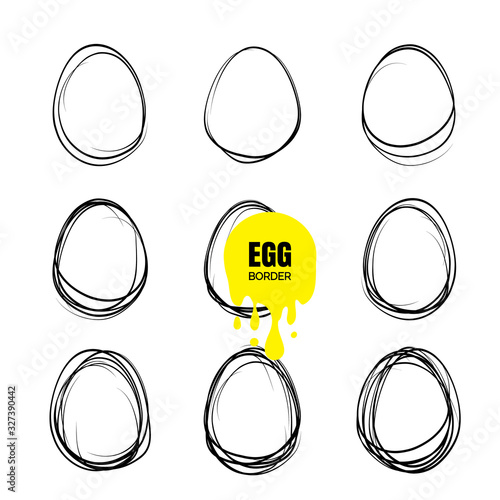 Fototapeta Continuous Egg Vector Illustration, Thin Line Drawing