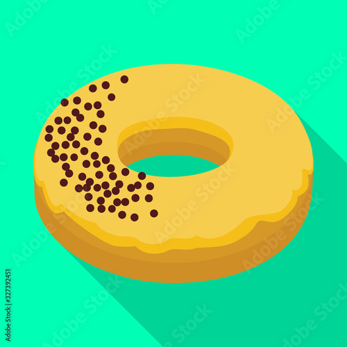 Caramel doughnut vector icon.Flat vector icon isolated on white background caramel doughnut.