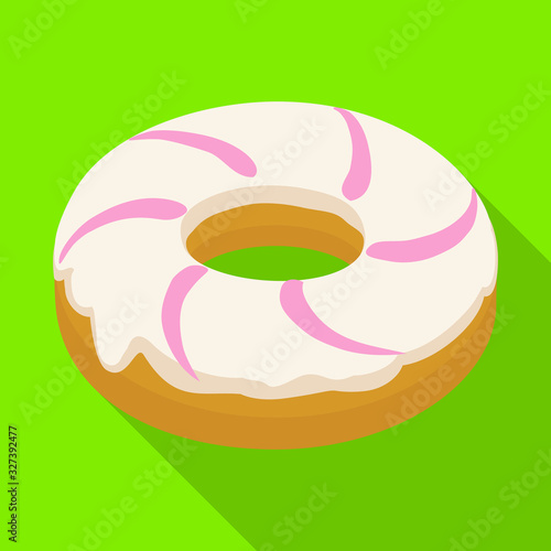 Cream doughnut vector icon.Flat vector icon isolated on white background cream doughnut.