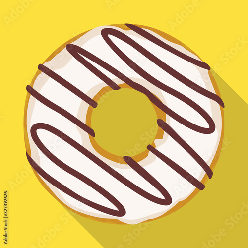 Cream doughnut vector icon.Flat vector icon isolated on white background cream doughnut.