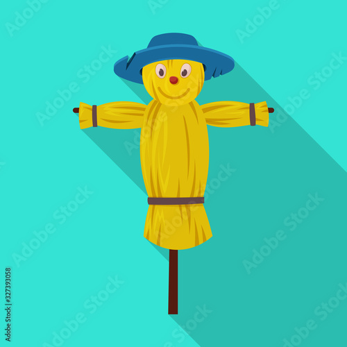 Scarecrow vector icon.Flat vector icon isolated on white background scarecrow.