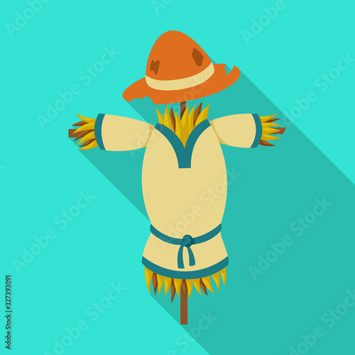 Scarecrow vector icon.Flat vector icon isolated on white background scarecrow.