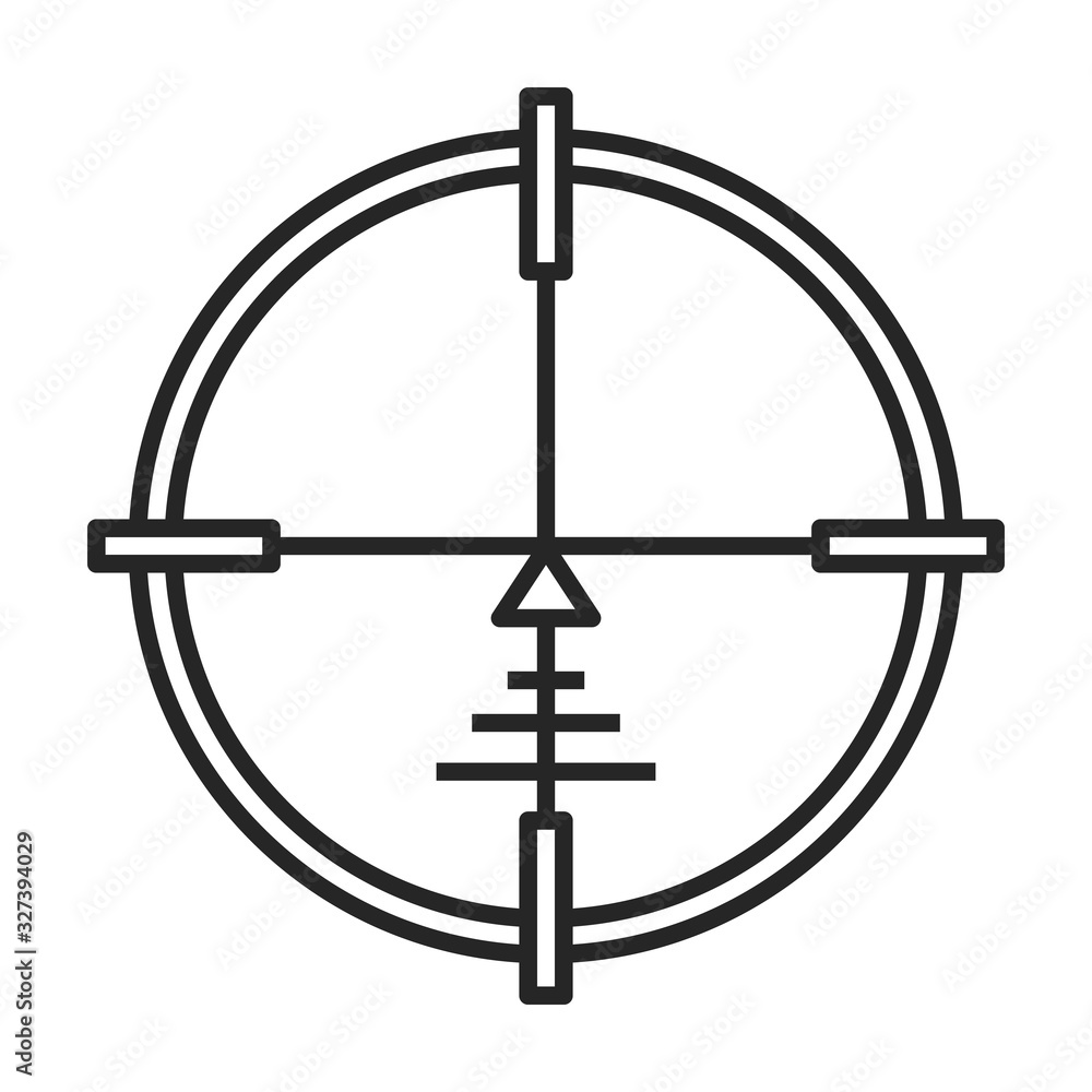 Sniper sight vector icon.Outline vector icon isolated on white background sniper sight. Sniper sight vector icon.Outline vector icon isolated on white background sniper sight.