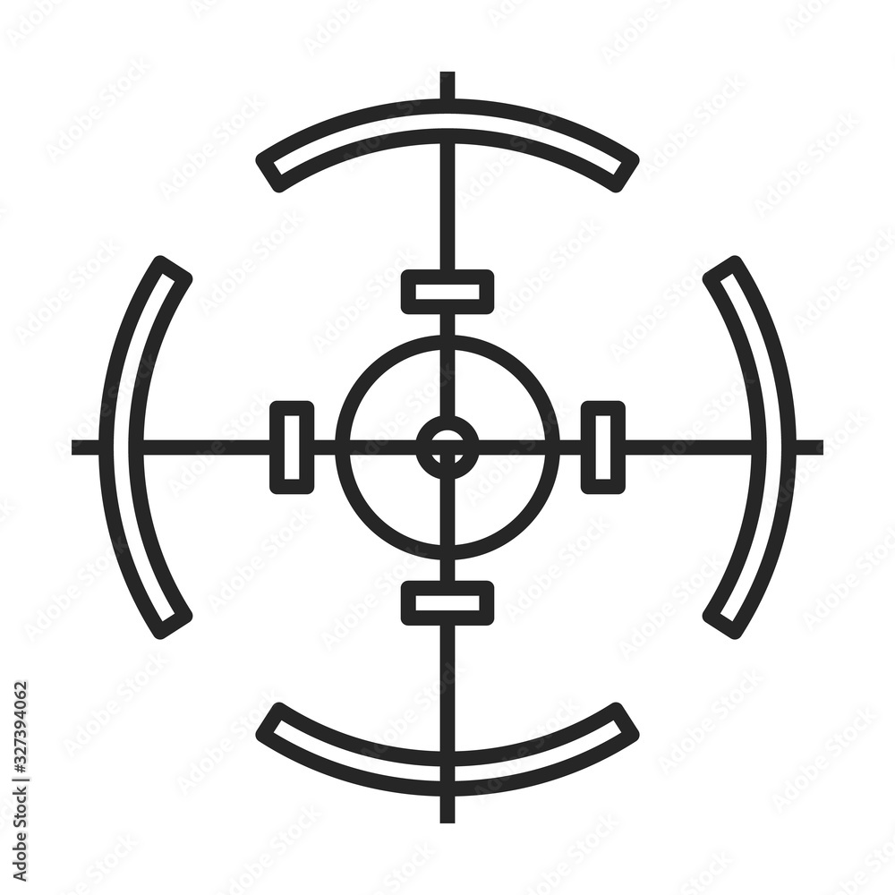 Sniper sight vector icon.Outline vector icon isolated on white background sniper sight. Sniper sight vector icon.Outline vector icon isolated on white background sniper sight.
