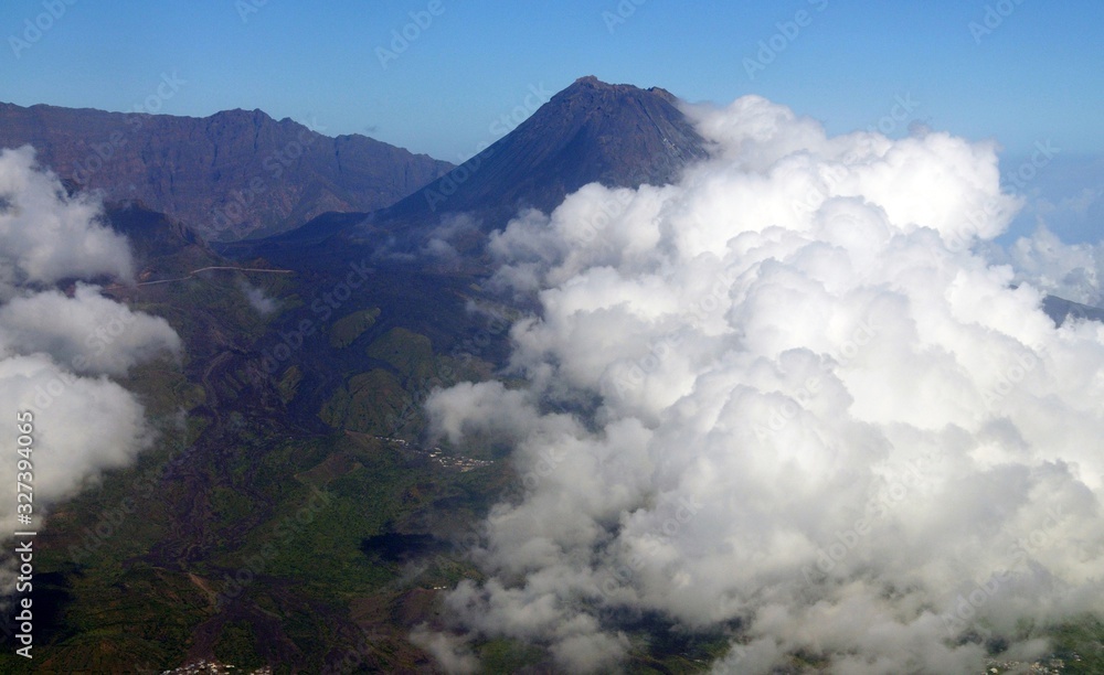 Pico de Fogo with heavy clouds