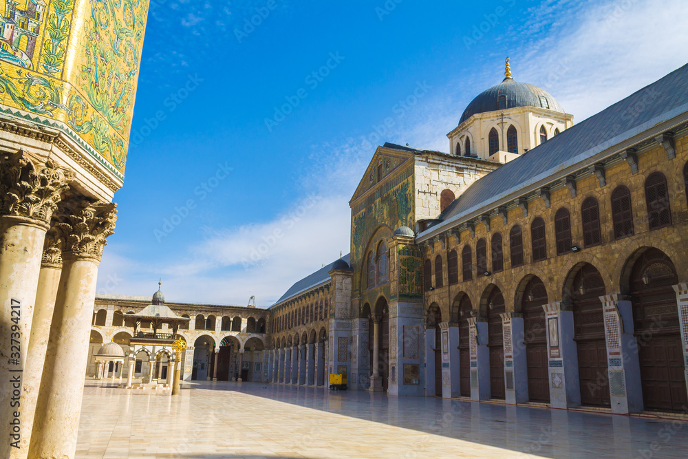 Exterior of Omayad mosque in ancient City of Damascus, Syria