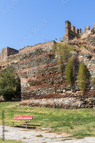 Ruins of  Ancient walls at Fortification in Thessaloniki,  Greece photo