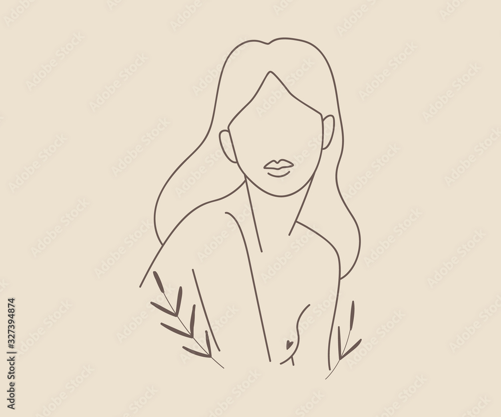 linear silhouette portrait of a woman. for printing on the design of a beauty salon and cosmetics. vector illustration linear silhouette portrait of a woman. for printing on the design of a beauty salon and cosmetics. vector illustration