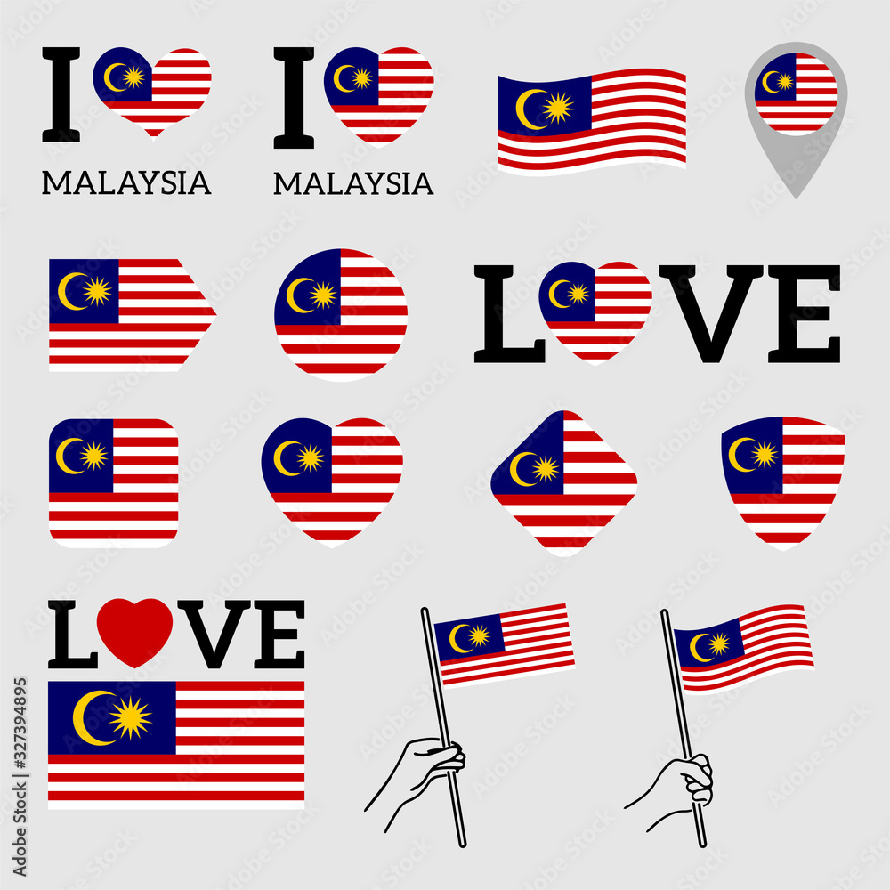 Flag of Malaysia. Set of vector Flags. Flag of Malaysia. Set of vector Flags.