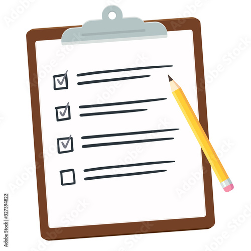 Clipboard with checklist