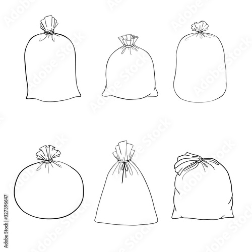 Canvas sack vector. canvas bag. Illustration of a canvas sack. set canvas sack