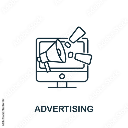 Advertising icon from digital marketing collection. Simple line element Advertising symbol for templates, web design and infographics